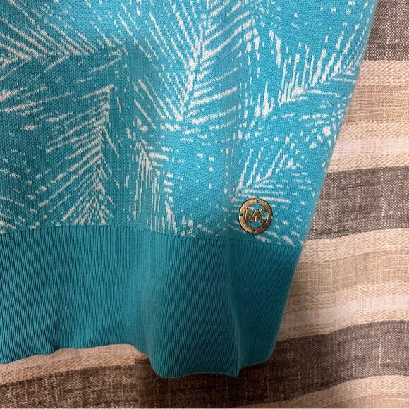 MICHAEL Michael Kors Turquoise Short Sleeve Sweater Size XL - Picture 3 of 6